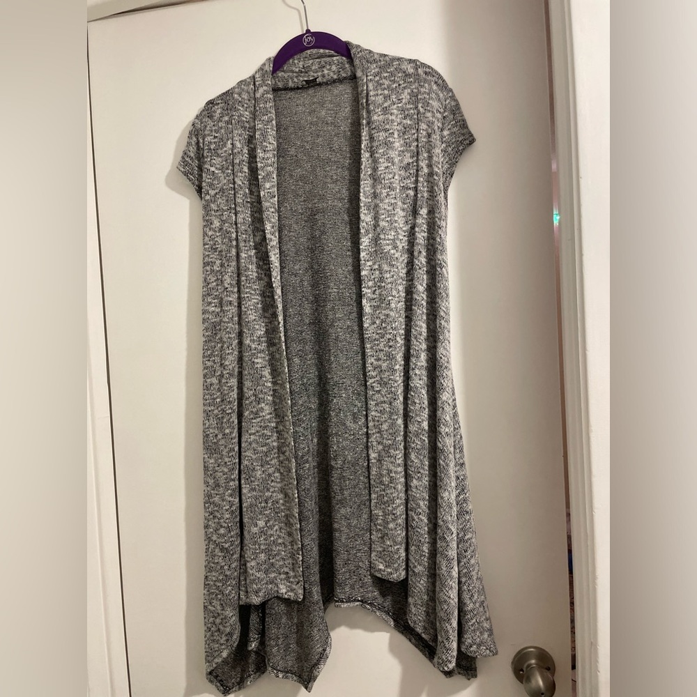 Charming Charlie Black and White Knit Cardigan